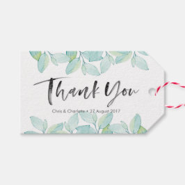 Groene waterverf Dank u labels | Favoriete labels Cadeaulabel