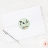 Groene Waterverf Dank u wel Cupcake Ronde Sticker (Envelop)