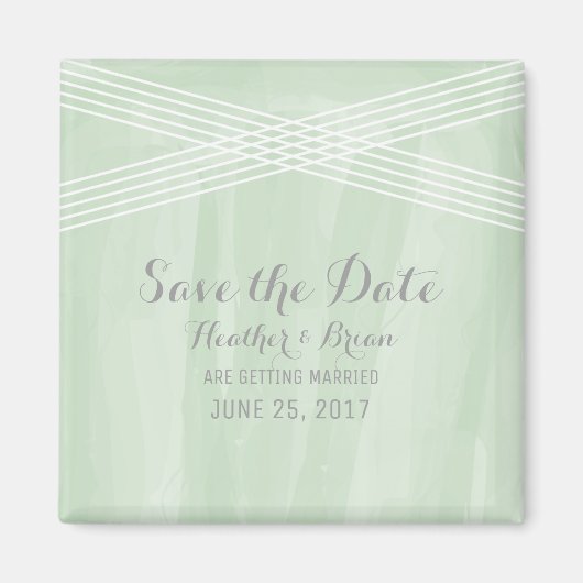 Groene Waterverf Deco sparen de Datum Magneet (Voorkant)