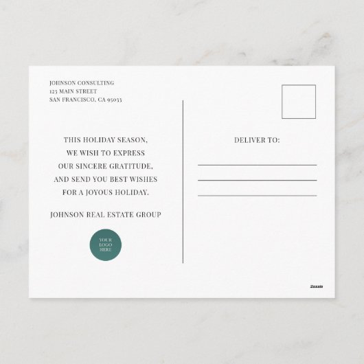 Groene Waterverf dennenbomen | Prettige feestdagen (Achterkant)