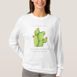 GROENE WATERVERF DESERT CACTUS BEWAREN DE DATUM-VE T-SHIRT