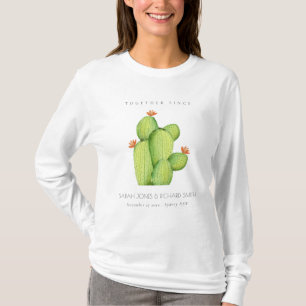 GROENE WATERVERF DESERT CACTUS BEWAREN DE DATUM-VE T-SHIRT