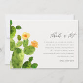 GROENE WATERVERF DESERT CACTUS FLOWER DANK U BEDANKKAART (Voorkant)