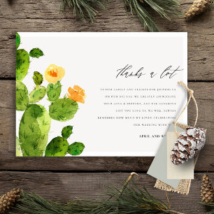 GROENE WATERVERF DESERT CACTUS FLOWER DANK U BEDANKKAART