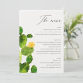 GROENE WATERVERF DESERT CACTUS FLOWER MENU (Staand voorkant)