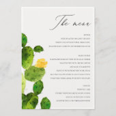 GROENE WATERVERF DESERT CACTUS FLOWER MENU (Voorkant)