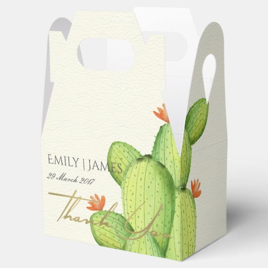 GROENE WATERVERF DESERT CACTUS FLOWER MONOGRAM BEDANKDOOSJES (Geopend)