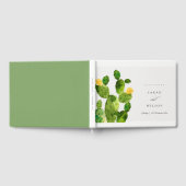 GROENE WATERVERF DESERT CACTUS FLOWER MONOGRAM GASTENBOEK (Volledig)