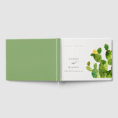 GROENE WATERVERF DESERT CACTUS FLOWER MONOGRAM GASTENBOEK (Volledig)