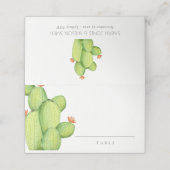 GROENE WATERVERF DESERT CACTUS FLOWER MONOGRAM PLAATSKAARTJE (Buitenkant ongevouwen)