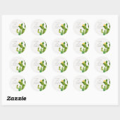 GROENE WATERVERF DESERT CACTUS FLOWER MONOGRAM RONDE STICKER (Vel)