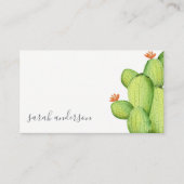 GROENE WATERVERF DESERT CACTUS FLOWER MONOGRAM VISITEKAARTJE (Voorkant)