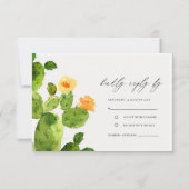 GROENE WATERVERF DESERT CACTUS FLOWER RSVP (Voorkant)
