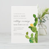 GROENE WATERVERF DESERT CACTUS FLOWER VERLOVING KAART (Staand voorkant)