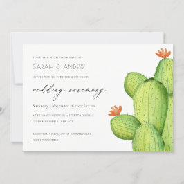 GROENE WATERVERF DESERT CACTUS FLOWER WEDING KAART