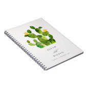 GROENE WATERVERF DESERT CACTUS FLOWER WEDING NOTITIEBOEK (Rechterzijde)