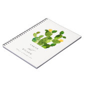 GROENE WATERVERF DESERT CACTUS FLOWER WEDING NOTITIEBOEK (Linkerzijde)