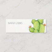GROENE WATERVERF DESERT CACTUS-STROOMADRES MINI VISITEKAARTJE (Voorkant)