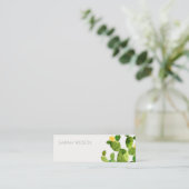 GROENE WATERVERF DESERT CACTUS-STROOMADRES MINI VISITEKAARTJE (Staand voorkant)