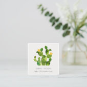 GROENE WATERVERF DESERT CACTUS WEDDING WEBSITE VIERKANTE VISITEKAARTJE (Staand voorkant)