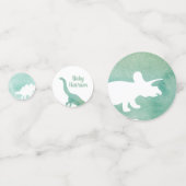 Groene Waterverf Dinosaur Baby shower Confetti (Voorkanten)