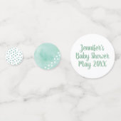 Groene Waterverf Dinosaur Baby shower Confetti (Achterkanten)