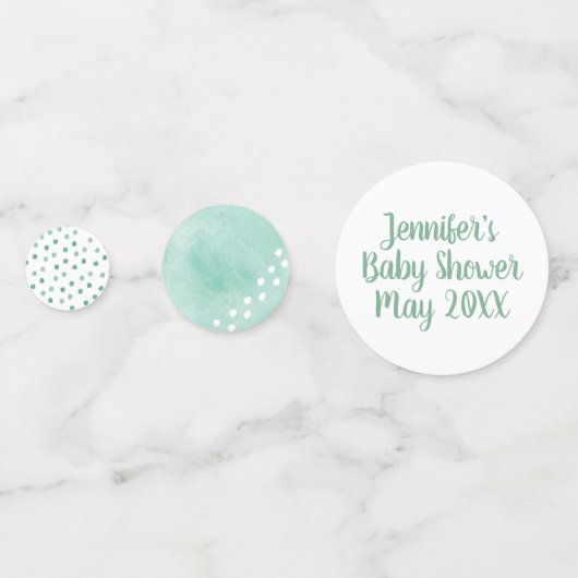 Groene Waterverf Dinosaur Baby shower Confetti (Achterkanten)