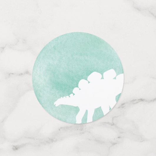 Groene Waterverf Dinosaur Baby shower Confetti (Kleine voorkant)