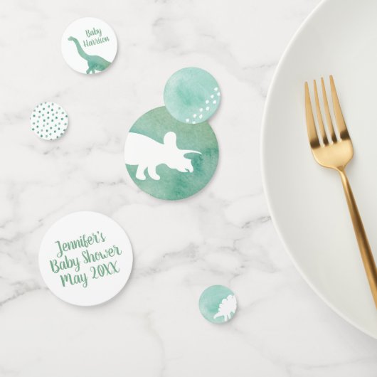Groene Waterverf Dinosaur Baby shower Confetti (Groep)