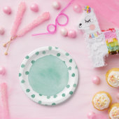 Groene Waterverf Dinosaur Baby shower Papieren Bordje (Feest)