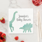 Groene Waterverf Dinosaur Baby shower Servet (Insitu)