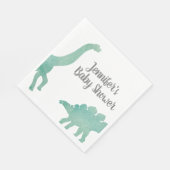 Groene Waterverf Dinosaur Baby shower Servet (Hoek)