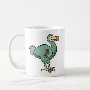Groene Waterverf Dodo Bird Painting met zwarte ink Koffiemok