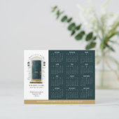 Groene Waterverf Door Real Estate Kalender 2025 Briefkaart (Staand voorkant)