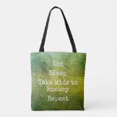 Groene Waterverf Eet Slaap Kinder naar Hockey Herh Tote Bag (Achterkant)
