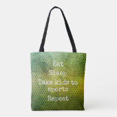Groene Waterverf Eet Slaap Kinder naar Sport Herha Tote Bag (Achterkant)