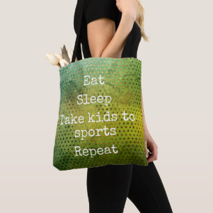 Groene Waterverf Eet Slaap Kinder naar Sport Herha Tote Bag