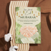 Groene Waterverf Eid Mubarak Groeten Kaart