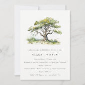 Groene Waterverf eikenboom repetitie diner Kaart (Voorkant)