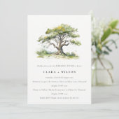 Groene Waterverf eikenboom repetitie diner Kaart (Staand voorkant)