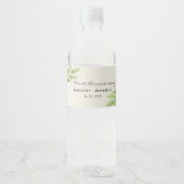 Groene Waterverf elegante bruiloft gunsten rustiek Waterfles Etiket (Voorkant)