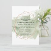 Groene Waterverf en gouden bridale doucheruimte Kaart (Staand voorkant)