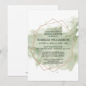 Groene Waterverf en gouden bridale doucheruimte Kaart (Voorkant / Achterkant)