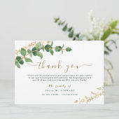 Groene Waterverf Eucalyptus Begrafenis Dank u Opme Kaart (Staand voorkant)