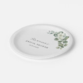 Groene Waterverf Eucalyptus Floral Vrijgezellenfee Papieren Bordje (Gekanteld)