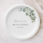 Groene Waterverf Eucalyptus Floral Vrijgezellenfee Papieren Bordje<br><div class="desc">Deze elegante papieren borden met waterverf eucalyptus floral zouden een geweldige aanvulling zijn op uw vrijgezellenfeest. Voeg je eigen gegevens eenvoudig toe door op de optie 'personaliseren' te klikken.</div>