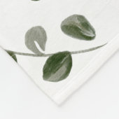 Groene Waterverf Eucalyptus Herhaalde Baby Naam Fleece Deken (Hoek)