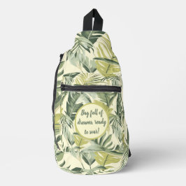 Groene Waterverf Eucalyptus Print gesneden naaizak Sling Bag