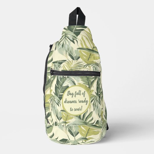 Groene Waterverf Eucalyptus Print gesneden naaizak Sling Bag (Voorkant)