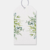 Groene waterverf eucalyptus tak cadeaulabel (Achterkant)
